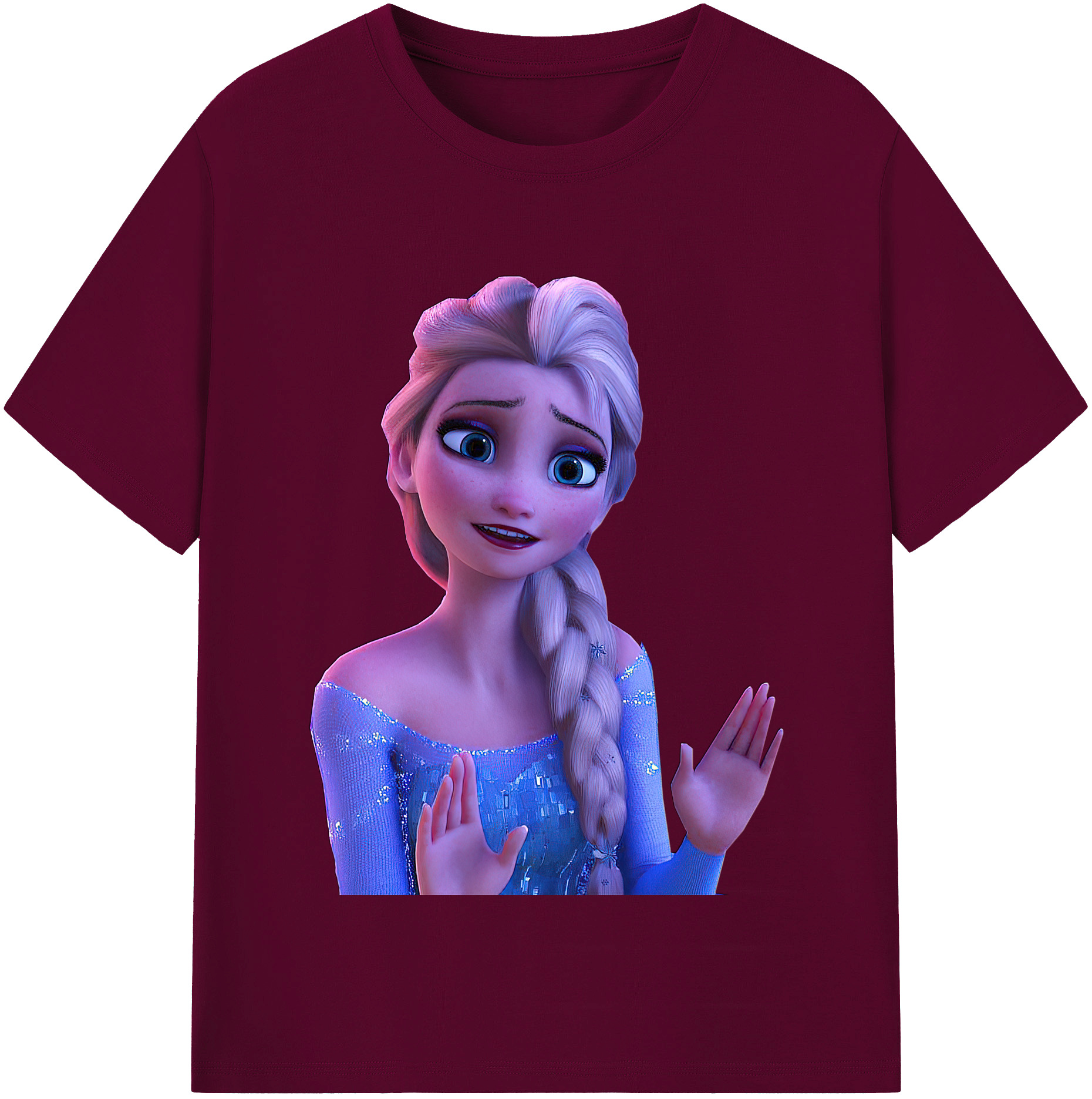 （画像用） アナと雪の女王 アンナ エルサ Frozen Anna Elsa レディースカジュアルプリントTシャツ（綿100％）